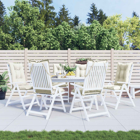 VidaXL Stuhlkissen 6 Stück hohe Rückenlehne 120x50x7 cm Stoff gemischt creme