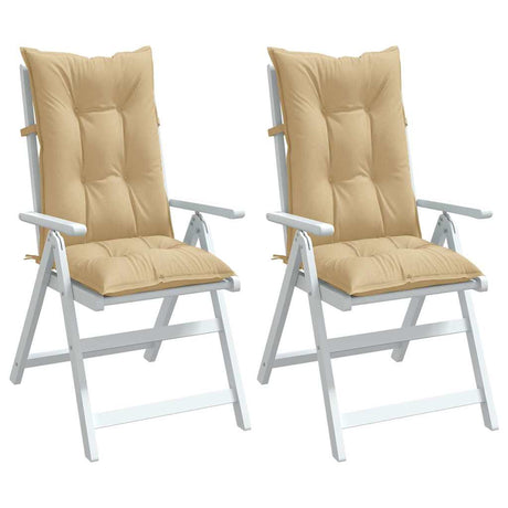Vidaxx Stuhlkissen 2 Stück hohe Rückenlehne 120x50x7 cm Stoff beige gemischt