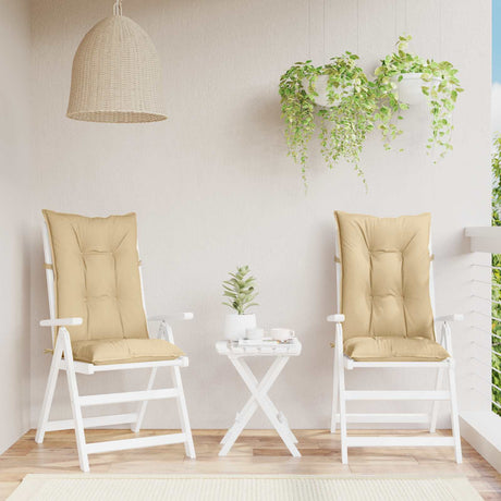 Vidaxx Stuhlkissen 2 Stück hohe Rückenlehne 120x50x7 cm Stoff beige gemischt