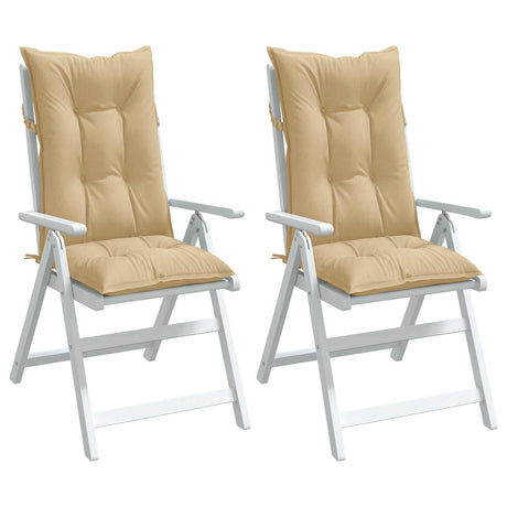 Vidaxx Stuhlkissen 2 Stück hohe Rückenlehne 120x50x7 cm Stoff beige gemischt