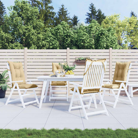 Vidaxx Stuhlkissen 4 Stück hohe Rückenlehne 120x50x7 cm Stoff beige gemischt