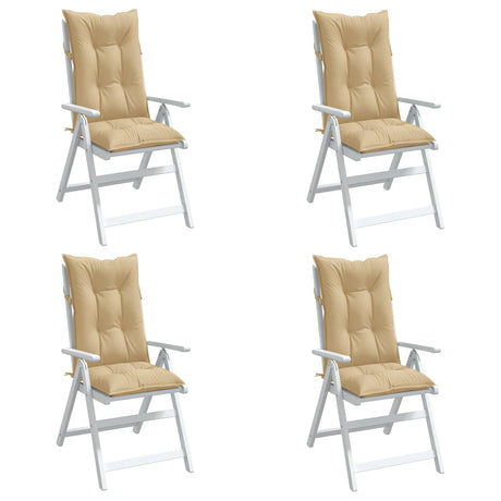 Vidaxx Stuhlkissen 4 Stück hohe Rückenlehne 120x50x7 cm Stoff beige gemischt