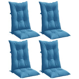 Vidaxx Stuhlkissen 4 Stück hohe Rückenlehne 120x50x7 cm Stoff blau gemischt