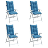 Vidaxx Stuhlkissen 4 Stück hohe Rückenlehne 120x50x7 cm Stoff blau gemischt