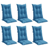 Vidaxx Stuhlkissen 6 Stück hohe Rückenlehne 120x50x7 cm Stoff blau gemischt