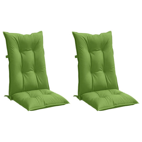 Vidaxl stoelkussens 2 st hoge rug 120x50x7 cm stof gemêleerd groen