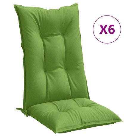 Vidaxx Stuhlkissen 6 Stück hohe Rückenlehne 120x50x7 cm Stoff grün gemischt