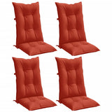 Vidaxx Stuhlkissen 4 Stück hohe Rückenlehne 120x50x7 cm Stoff rot gemischt