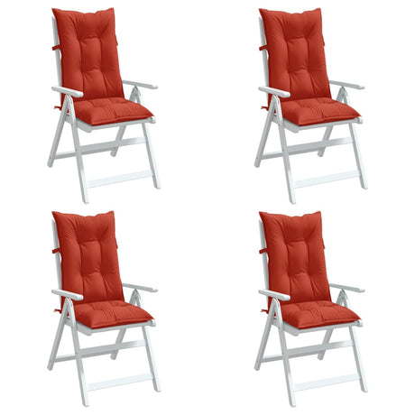 Vidaxx Stuhlkissen 4 Stück hohe Rückenlehne 120x50x7 cm Stoff rot gemischt