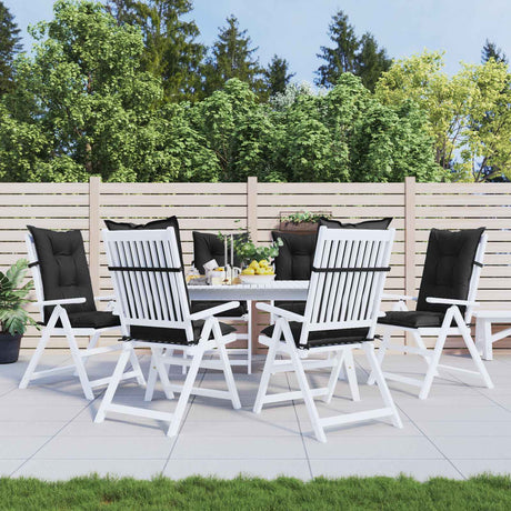 Vidaxl hooge rug stoelkussens set 6 st polyester melange zwart