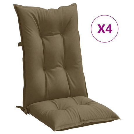 Vidaxx Stuhlkissen 4 Stück hohe Rückenlehne 120x50x7 cm Stoff Melange Taupe