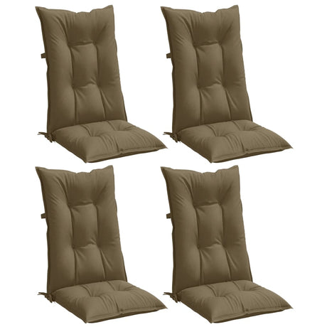 Vidaxx Stuhlkissen 4 Stück hohe Rückenlehne 120x50x7 cm Stoff Melange Taupe