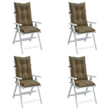 Vidaxx Stuhlkissen 4 Stück hohe Rückenlehne 120x50x7 cm Stoff Melange Taupe