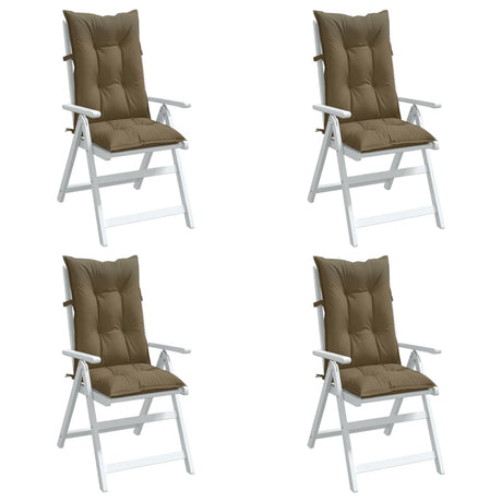 Vidaxx Stuhlkissen 4 Stück hohe Rückenlehne 120x50x7 cm Stoff Melange Taupe