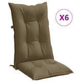 Vidaxx Stuhlkissen 6 Stück hohe Rückenlehne 120x50x7 cm Stoff Melange Taupe