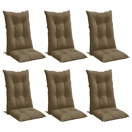 Vidaxx Stuhlkissen 6 Stück hohe Rückenlehne 120x50x7 cm Stoff Melange Taupe
