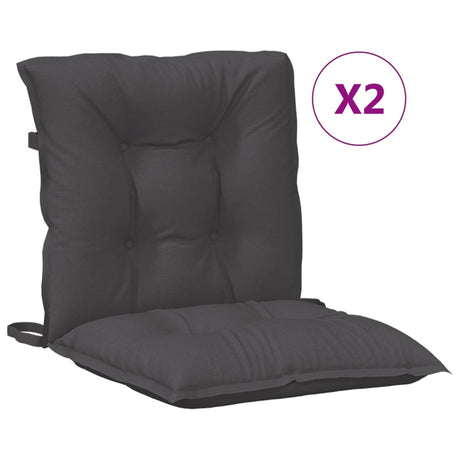 Vidaxx Stuhlkissen 2 Stück niedrige Rückenlehne 100x50x7 cm Stoff gemischt Anthrazit