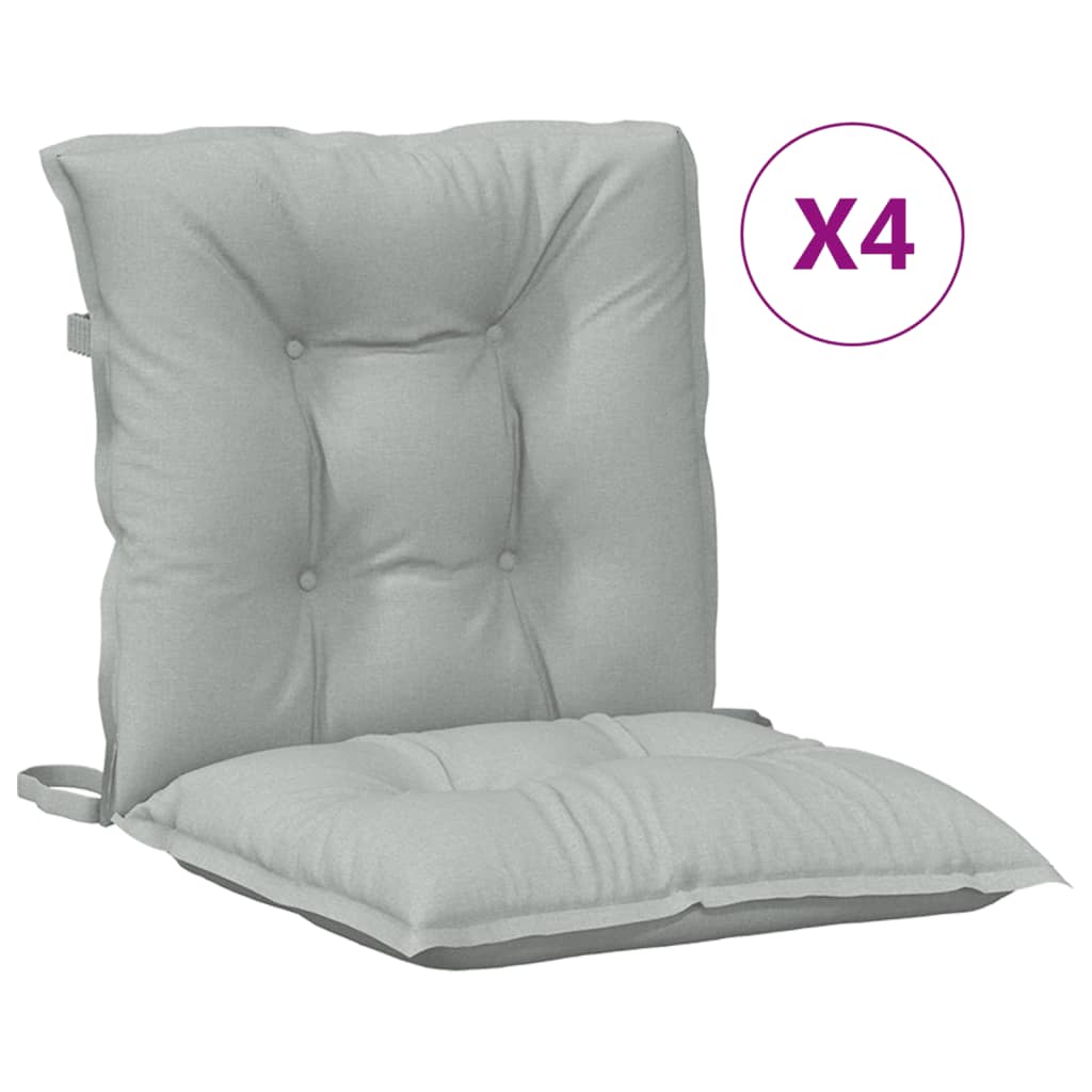 Vidaxx Stuhlkissen 4 Stück niedrige Rückenlehne 100x50x7 cm Stoff hellgrau