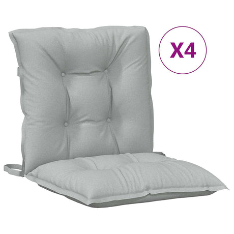 Vidaxx Stuhlkissen 4 Stück niedrige Rückenlehne 100x50x7 cm Stoff hellgrau
