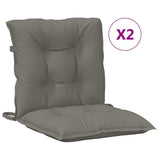 VidaXL Stuhlkissen 2 Stück niedrige Rückenlehne 100x50x7 cm Stoff dunkelgrau