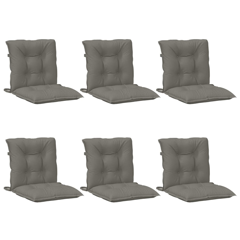 Vidaxx Stuhlkissen 6 Stück niedrige Rückenlehne 100x50x7 cm Stoff dunkelgrau
