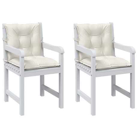 Vidaxx Stuhlkissen 2 Stück niedrige Rückenlehne 100x50x7 cm Stoff gemischt creme