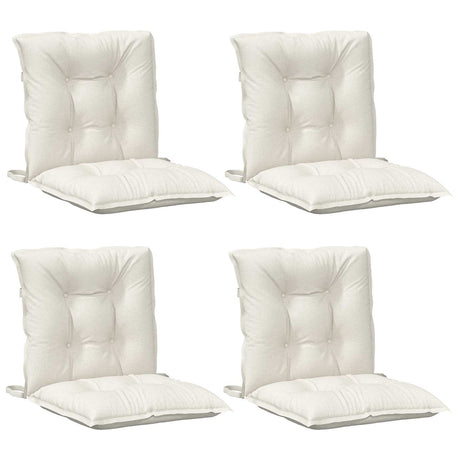Vidaxx Stuhlkissen 4 Stück niedrige Rückenlehne 100x50x7 cm Stoff gemischt creme