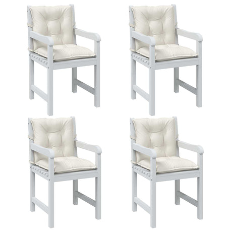 Vidaxx Stuhlkissen 4 Stück niedrige Rückenlehne 100x50x7 cm Stoff gemischt creme