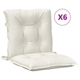 VidaXL Stuhlkissen 6 Stück niedrige Rückenlehne 100x50x7 cm Stoff gemischt creme