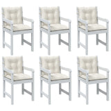 VidaXL Stuhlkissen 6 Stück niedrige Rückenlehne 100x50x7 cm Stoff gemischt creme