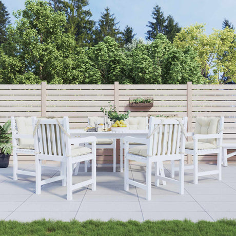 VidaXL Stuhlkissen 6 Stück niedrige Rückenlehne 100x50x7 cm Stoff gemischt creme