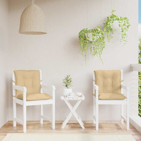 Vidaxx Stuhlkissen 2 Stück niedrige Rückenlehne 100x50x7 cm Stoff beige gemischt