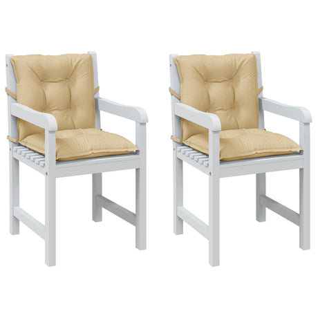 Vidaxx Stuhlkissen 2 Stück niedrige Rückenlehne 100x50x7 cm Stoff beige gemischt