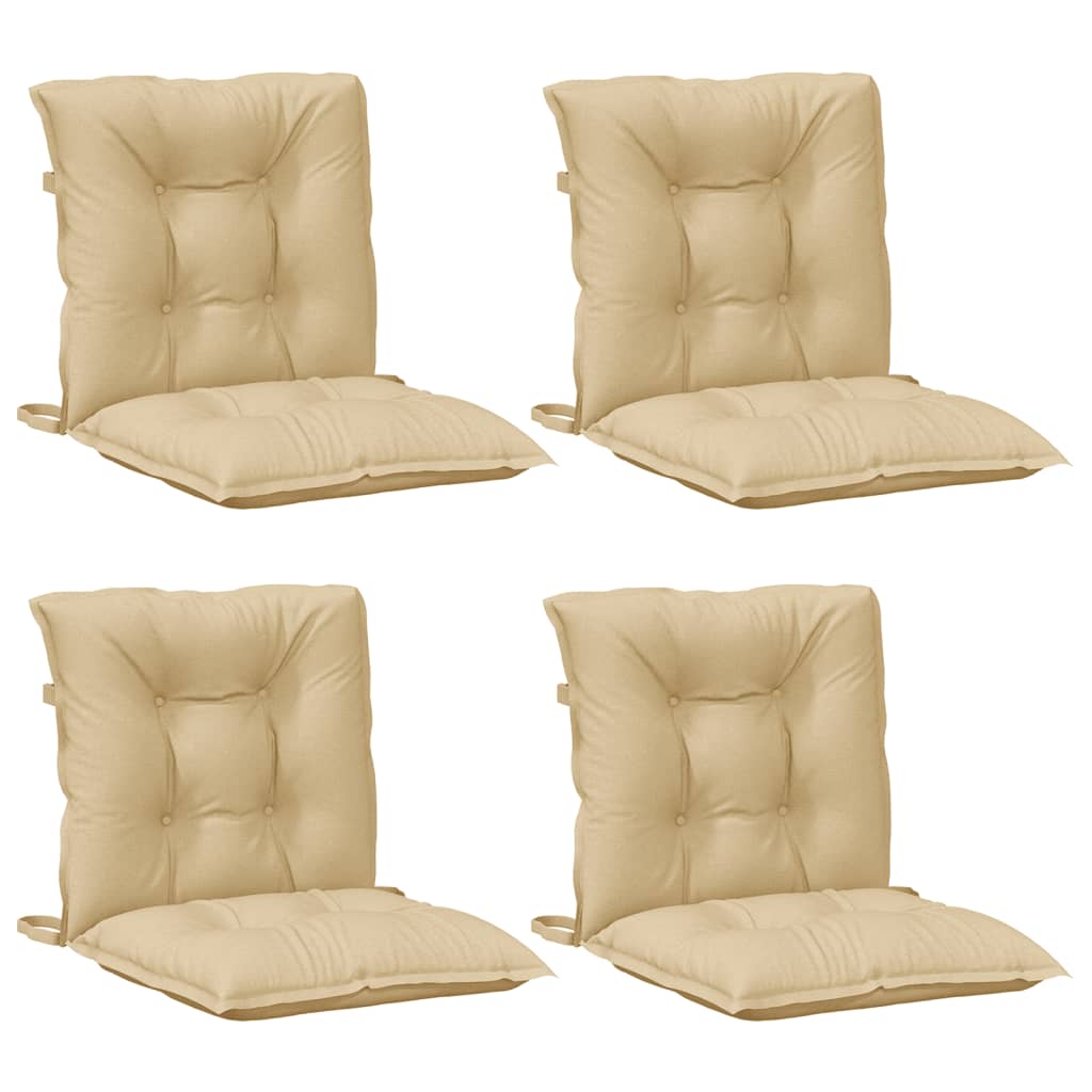 Vidaxx Stuhlkissen 4 Stück niedrige Rückenlehne 100x50x7 cm Stoff beige gemischt