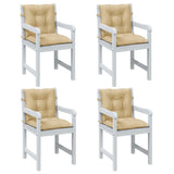 Vidaxx Stuhlkissen 4 Stück niedrige Rückenlehne 100x50x7 cm Stoff beige gemischt