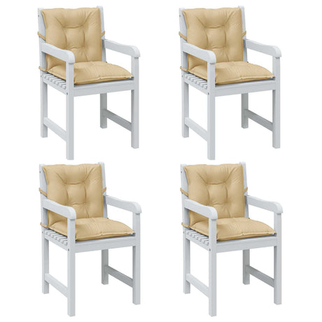 Vidaxx Stuhlkissen 4 Stück niedrige Rückenlehne 100x50x7 cm Stoff beige gemischt