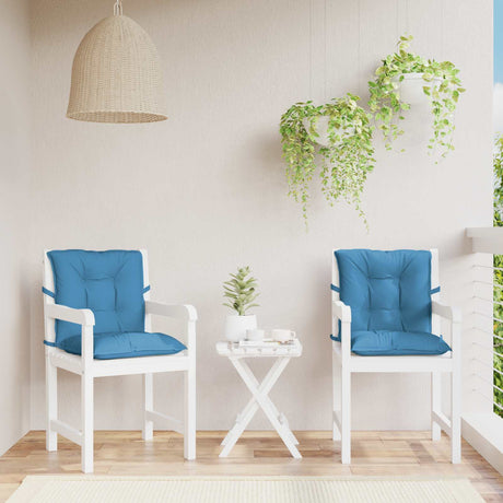 Vidaxx Stuhlkissen 2 Stück niedrige Rückenlehne 100x50x7 cm Stoff blau gemischt