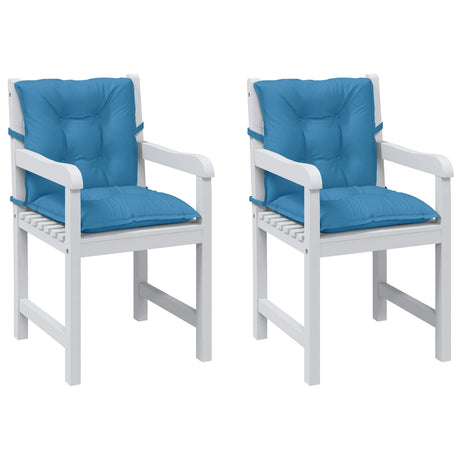 Vidaxx Stuhlkissen 2 Stück niedrige Rückenlehne 100x50x7 cm Stoff blau gemischt