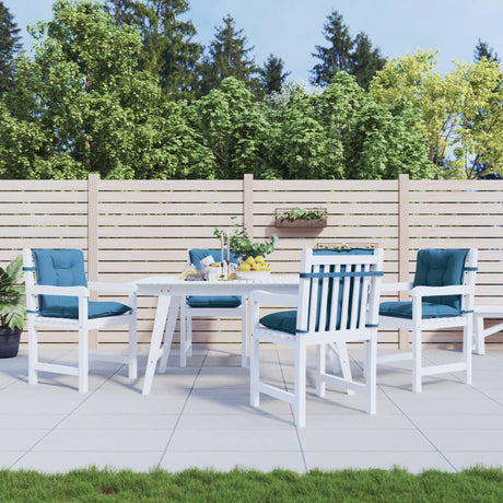 VidaXL Stuhlkissen 4 Stück niedrige Rückenlehne 100x50x7 cm Stoff blau gemischt