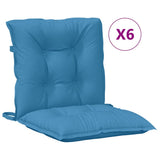 Vidaxx Stuhlkissen 6 Stück niedrige Rückenlehne 100x50x7 cm Stoff blau gemischt