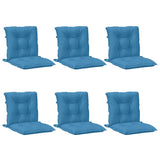Vidaxx Stuhlkissen 6 Stück niedrige Rückenlehne 100x50x7 cm Stoff blau gemischt