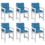 Vidaxx Stuhlkissen 6 Stück niedrige Rückenlehne 100x50x7 cm Stoff blau gemischt