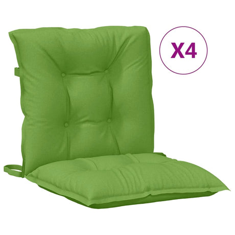 Vidaxx Stuhlkissen 4 Stück niedrige Rückenlehne 100x50x7 cm Stoff grün gemischt