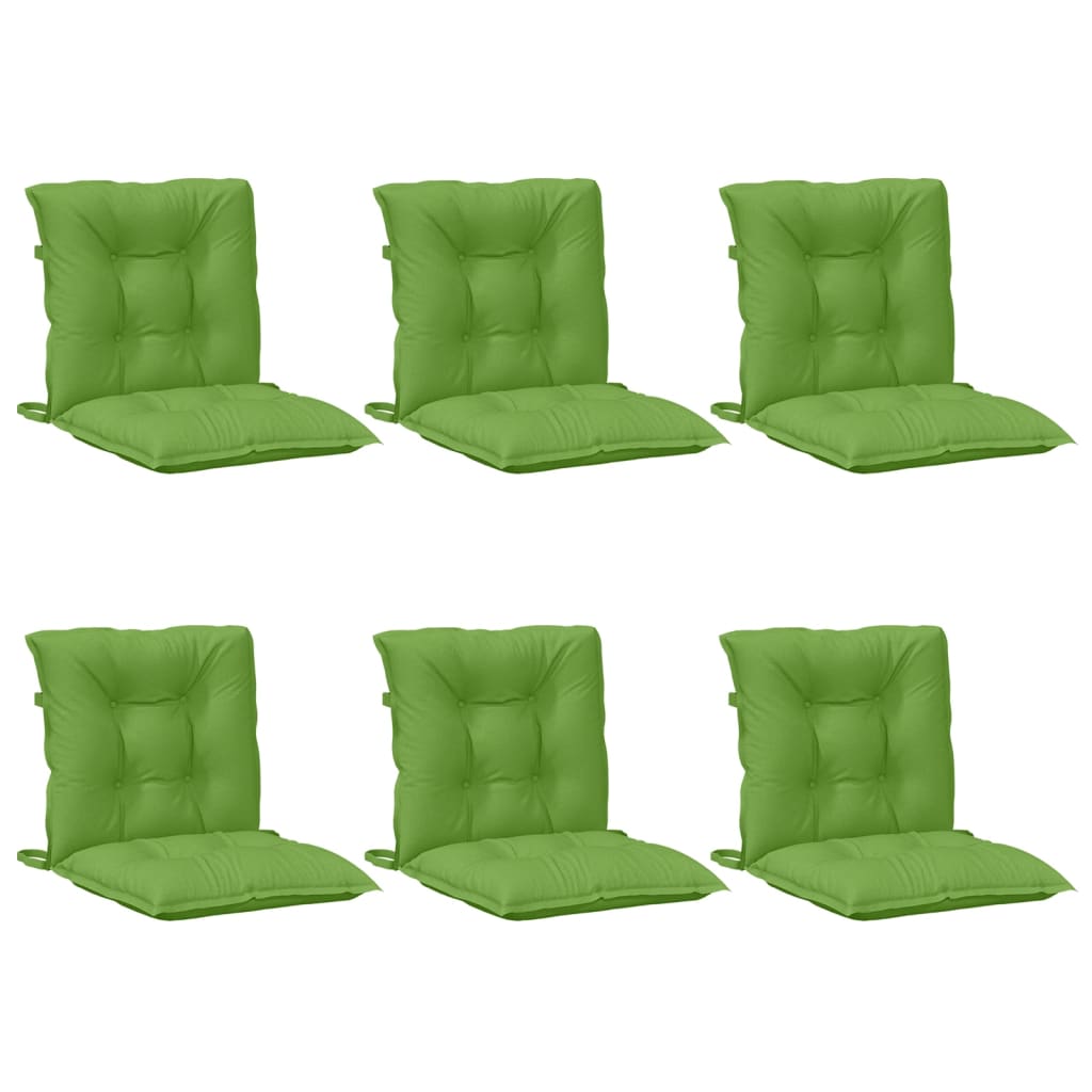 Vidaxx Stuhlkissen 6 Stück niedrige Rückenlehne 100x50x7 cm Stoff grün gemischt
