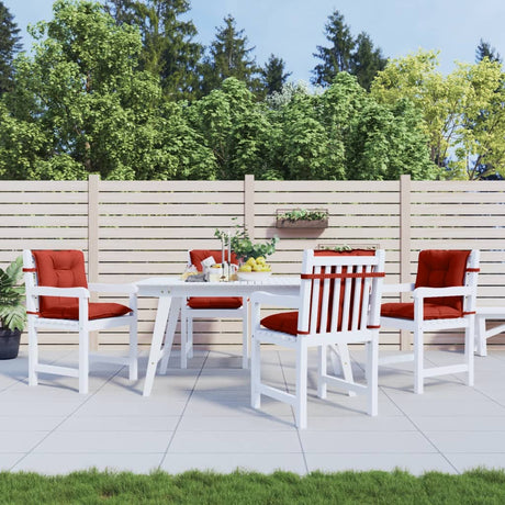 Vidaxx Stuhlkissen 4 Stück niedrige Rückenlehne 100x50x7 cm Stoff rot gemischt