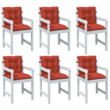 Vidaxx Stuhlkissen 6 Stück niedrige Rückenlehne 100x50x7 cm Stoff rot gemischt