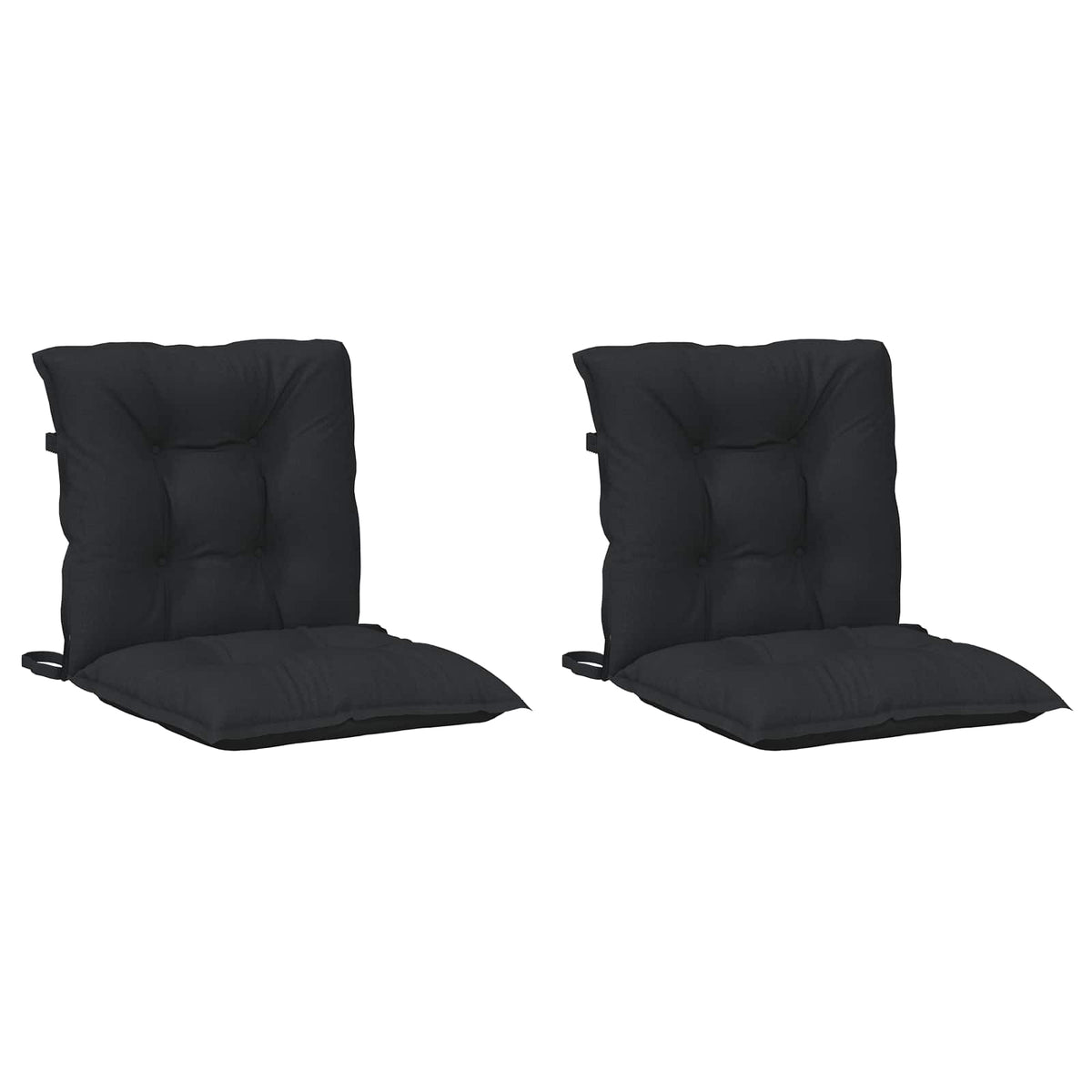 Vidaxl laagrug stoelkussens set 2 st polyester melange zwart