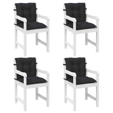 Vidaxl laagrug stoelkussens set 4 st polyester melange zwart