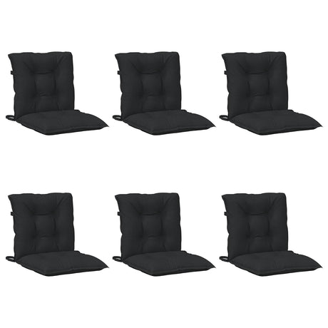 Vidaxl laagrug stoelkussens set 6 st polyester melange zwart