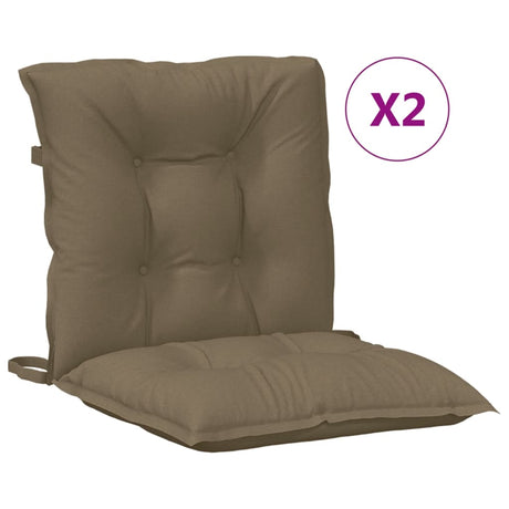 Vidaxx Stuhlkissen 2 Stück niedrige Rückenlehne 100x50x7 cm Stoff taupe meliert